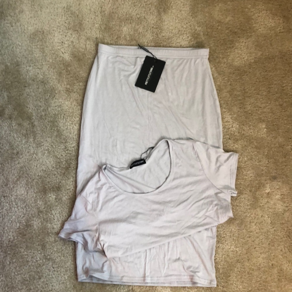 Never worn! two piece set, light purple